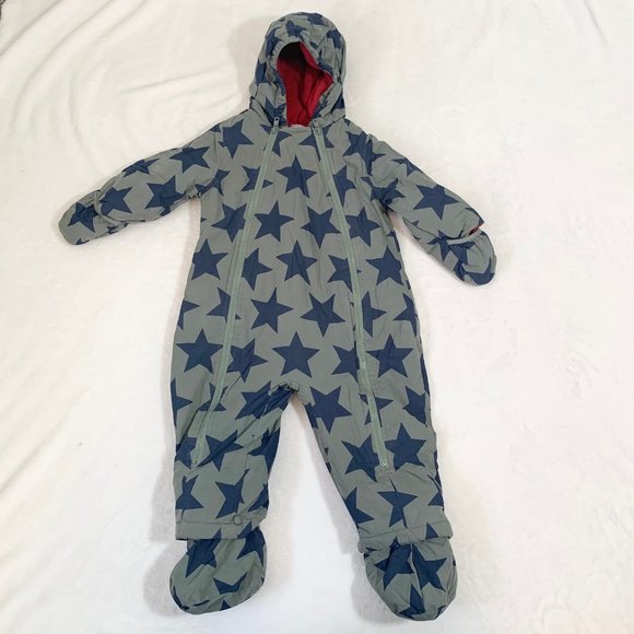 Baby Boden Other - Baby Boden stars fleece lined one piece hooded snowsuit bunting winter outerwear